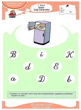 Çocuklar İçin B Sesi Çalışma Sayfaları 